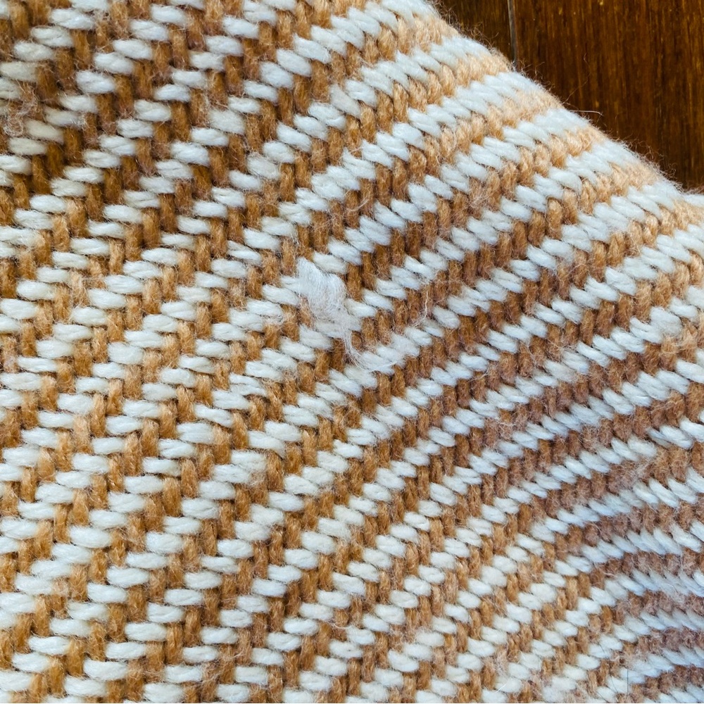 AERIE Tan / Cream Knit Cardigan Poncho Western Fringe - Picture 5 of 6
